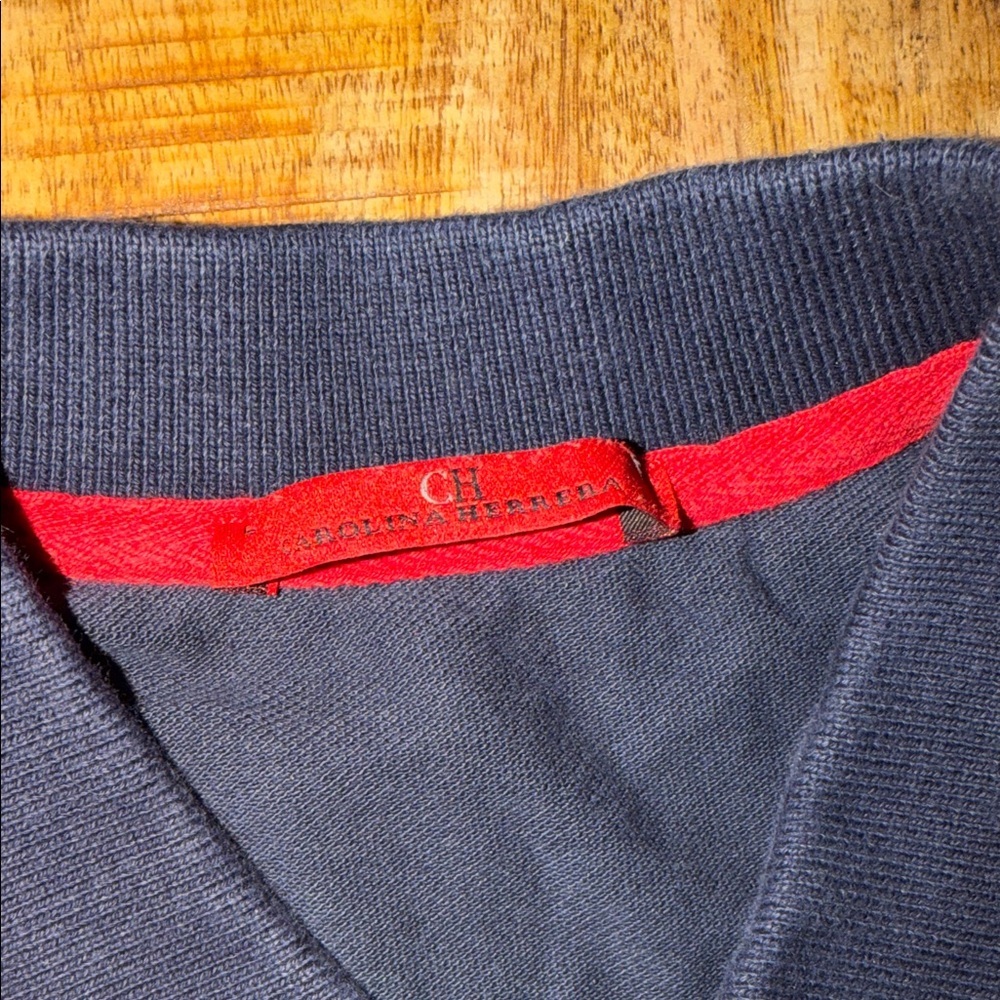 Carolina Herrera Dark Blue and Red Polo Shirt - Picture 3 of 5